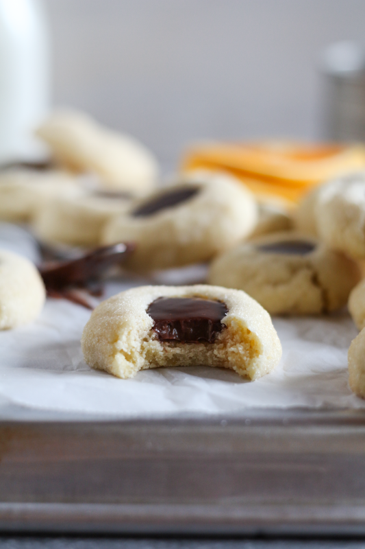 orange chocolate thumbprint cookies
