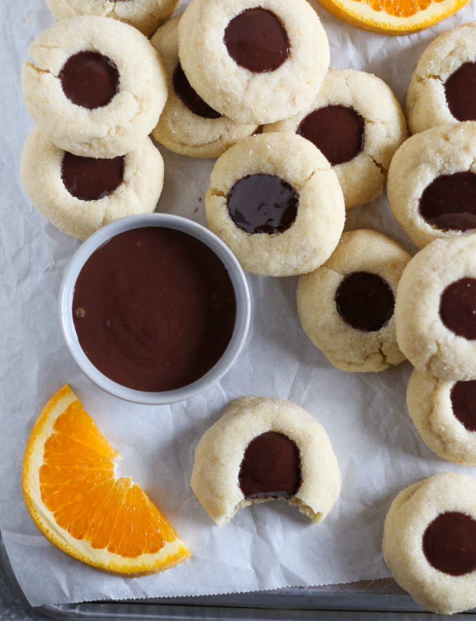 Orange Chocolate Thumbprint Cookies