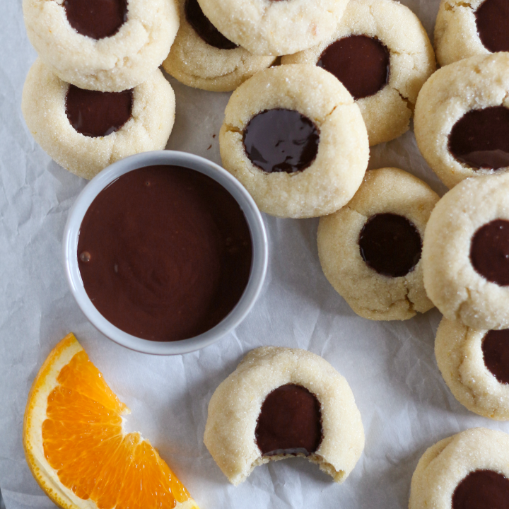 Orange Chocolate Thumbprint Cookies